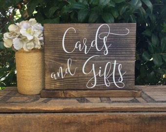 Cards and Gifts Sign, Rustic Wedding Sign, Gifts Sign, Rustic Card Sign, Cards Sign, Rustic Gift Sign, Thank You Sign, Wedding Table Decor