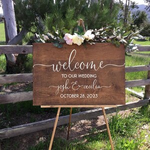Welcome to Our Forever Sign, Welcome Wedding Sign, Rustic Wedding Welcome Sign, Wedding Easel Sign, Custom Easel Sign,Wedding Welcome Sign image 6