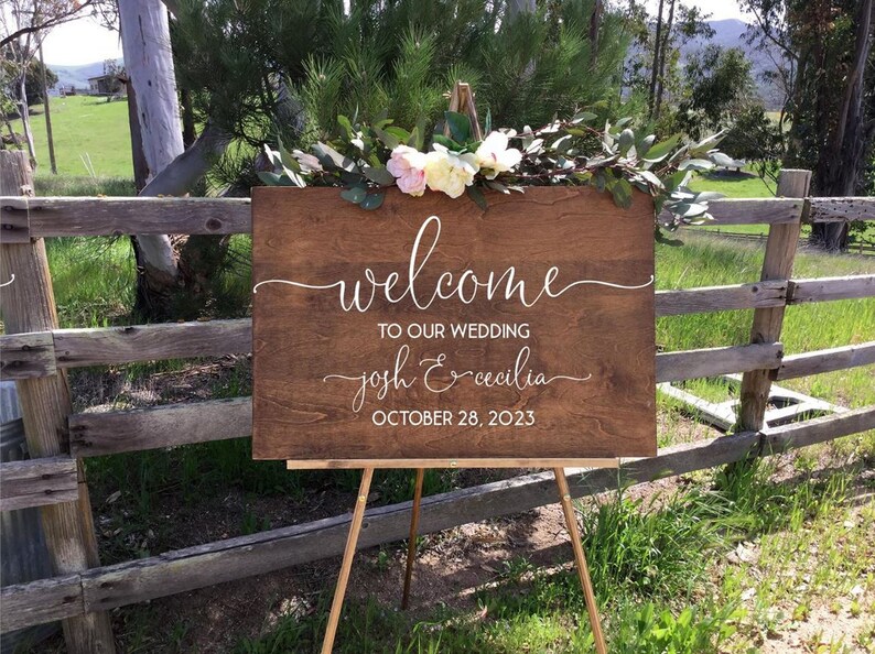 Welcome to Our Forever Sign, Welcome Wedding Sign, Rustic Wedding Welcome Sign, Wedding Easel Sign, Custom Easel Sign,Wedding Welcome Sign image 6