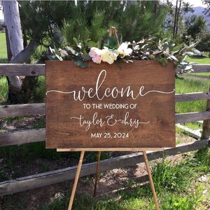 Welcome to Our Forever Sign, Welcome Wedding Sign, Rustic Wedding Welcome Sign, Wedding Easel Sign, Custom Easel Sign,Wedding Welcome Sign image 4