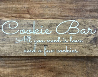 Cookie Bar Sign, Dessert Table sign, Wedding Cake Sign, Cookie Sign, Donut Bar Sign, Dessert Bar Sign, Cookie Bar, Rustic Wedding Sign, 15x5