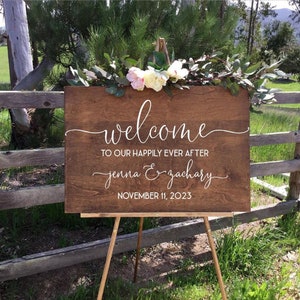 Welcome to Our Forever Sign, Welcome Wedding Sign, Rustic Wedding Welcome Sign, Wedding Easel Sign, Custom Easel Sign,Wedding Welcome Sign image 2
