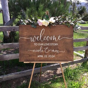 Welcome to Our Forever Sign, Welcome Wedding Sign, Rustic Wedding Welcome Sign, Wedding Easel Sign, Custom Easel Sign,Wedding Welcome Sign image 3