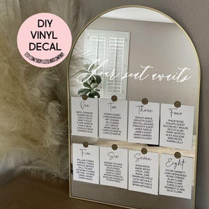 Your Seat Awaits Decal Our Favorite People Decal Please Find Your Seat Decal Seating Chart Decal Wedding Decal Wedding Mirror LETTERING ONLY