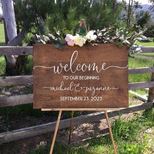 Welcome to Our Forever Sign, Welcome Wedding Sign, Rustic Wedding Welcome Sign, Wedding Easel Sign, Custom Easel Sign,Wedding Welcome Sign image 7