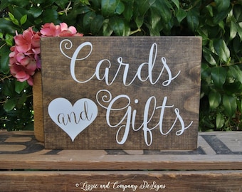 Cards and Gifts Sign, Rustic Wedding Sign, Gifts Sign, Rustic Card Sign, Cards Sign, Rustic Wedding Decor, Thank You Sign, Table Decor 10x7