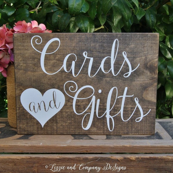 Cards and Gifts Sign, Rustic Wedding Sign, Gifts Sign, Rustic Card Sign, Cards Sign, Rustic Wedding Decor, Thank You Sign, Table Decor 10x7