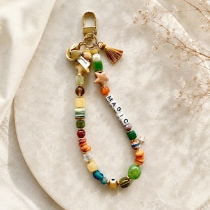Handmade Earth Tone Charm, Purse Accessory Loop- Customizable
