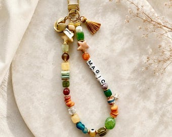 Handmade Earth Tone Charm, Purse Accessory Loop- Customizable