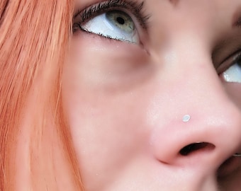 Silver Spot in 3mm Nose Stud * Silver Dot Nose Ring