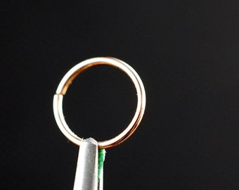 Rose Gold Nose Ring Hoop in Thin or Thicker Gauges - 24G, 22G, 20G, 18G and Custom Personalized Sizing - Handcrafted Nose Hugging Ring