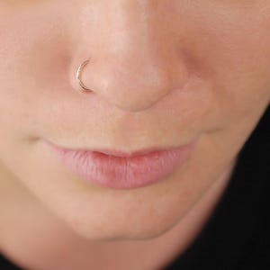 Textured Sterling Silver Nose Ring Hoop: Boho Nose Jewelry