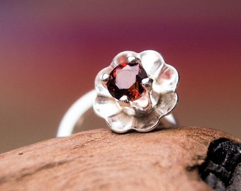 Garnet nose stud sterling silver nose stud silver nose stud gemstone nose stud gift for her January birthstone body jewelry