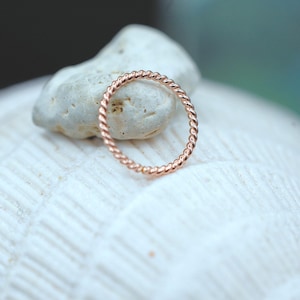 Twisted Rose Gold Filled Nose Ring Hoop (20G/18G)