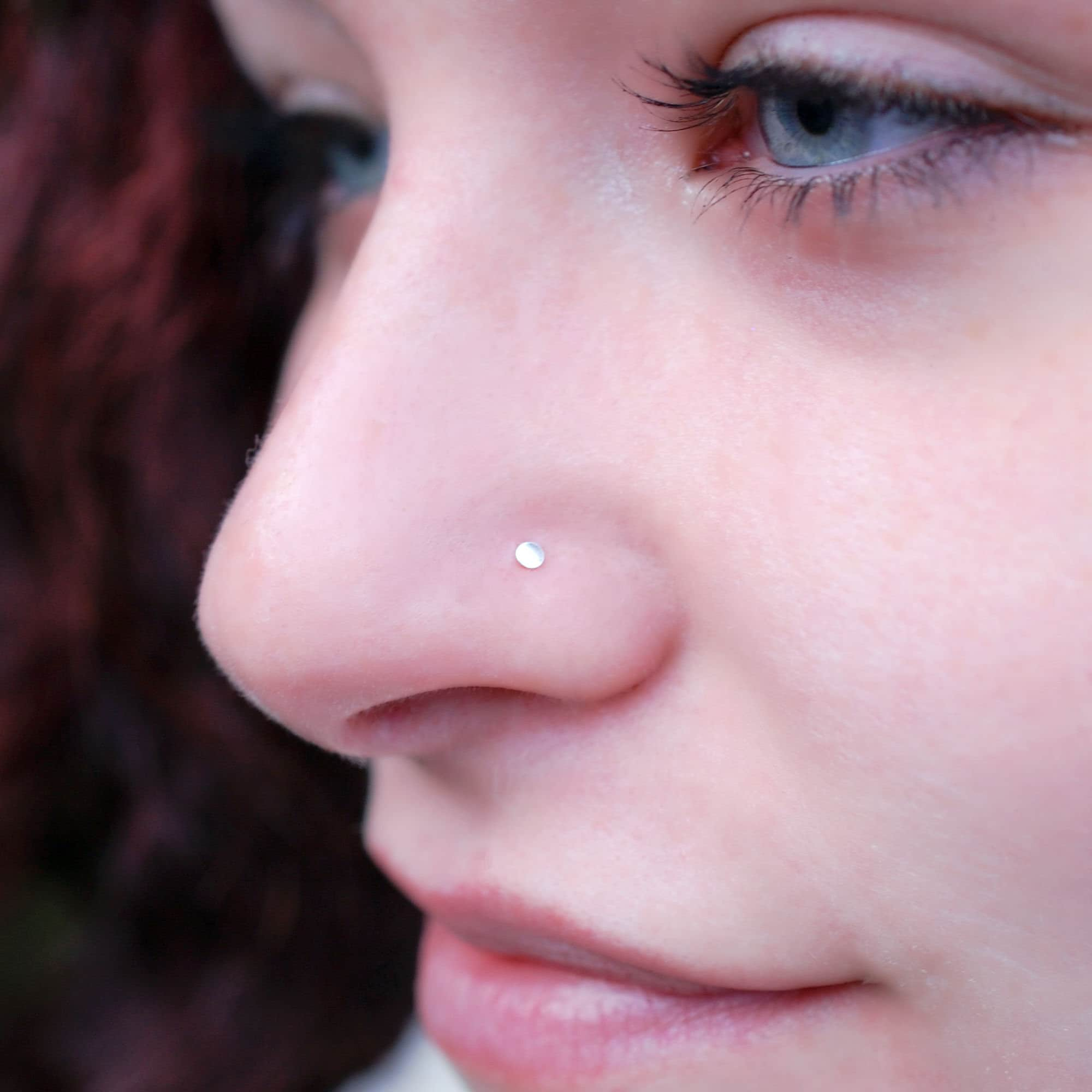 Double Up Nose Ring Silver / Straight Bar