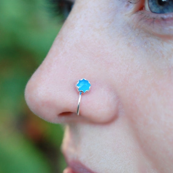 Silver Nose Ring Hoop Turn Your Nose Stud Into a Nose Ring W This