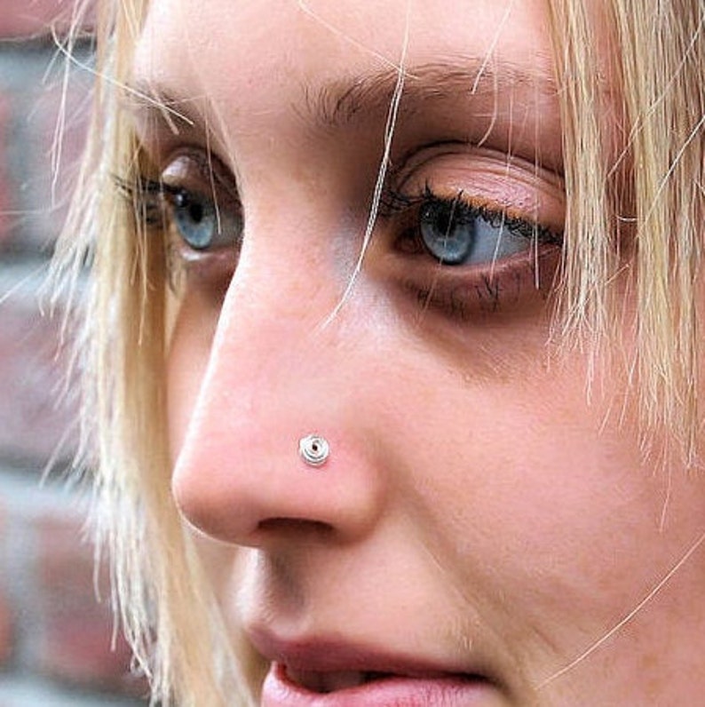 Spiral Nose Ring Tangled Nose Stud Silver Nose Bone 24G Etsy