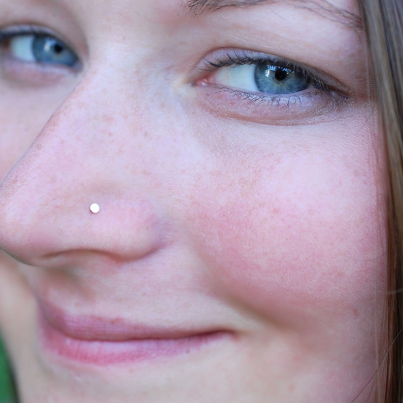 Flat to the Nose Gold Spot Nose Stud 2mm Teeny Tiny Nose Etsy