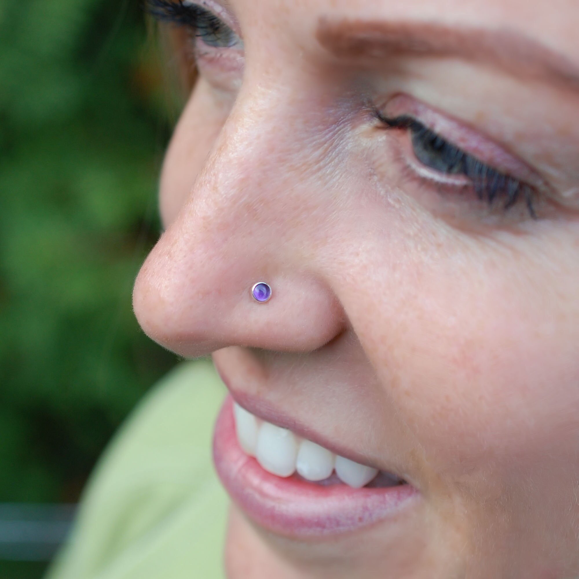 Amethyst Nose Stud Set in Sterling Silver  - CUSTOMIZE