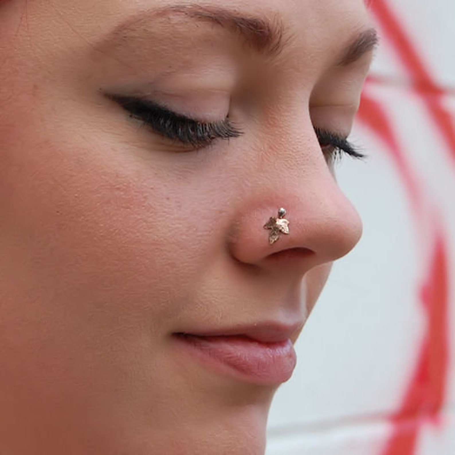Copper Nose Ring Leaf Nose Stud Tree Nose Ring Nose Etsy
