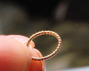 Rose Gold Nose Ring * 20G 18G  *  Twist Nose Hoop * Gold Jewelry * Pink Gold Hoop * Rose Pink Gold * Nose Ring Hoop * Custom Nose Ring