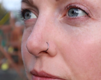 Niobium Nose Ring / Hypo-Allergenic Nose Hoop / Seamless Nose Ring / Catchless Nose Ring - CUSTOMIZE