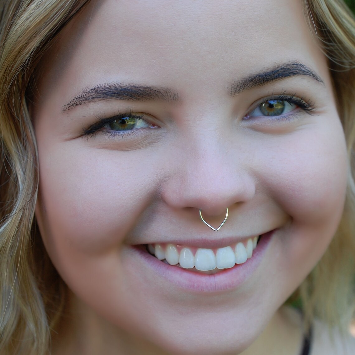 Minimalist Septum Ring V Septum Piercing Ring Nose Ring Etsy