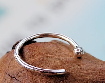 Silver Open Nose Ring Hoop
