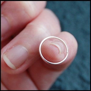 Silver Nose Ring Sterling Nose Hoop Dainty Nose Ring Nickel Free Piercing 24G 22G 20G 18G Simple Nose Ring Thin Nose Hoop image 4