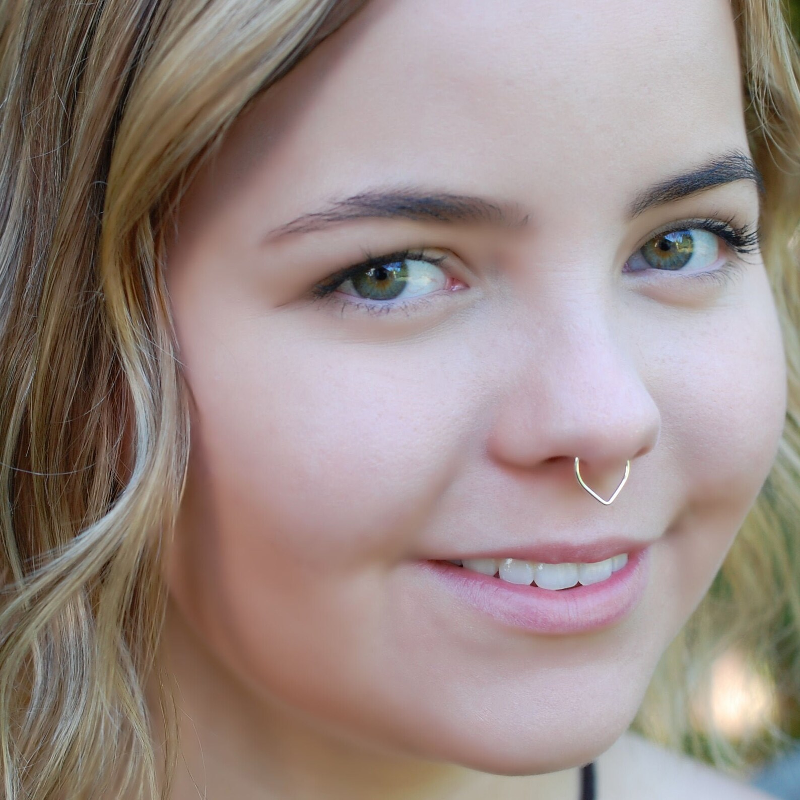 Minimalist Septum Ring V Septum Piercing Ring Nose Ring Etsy