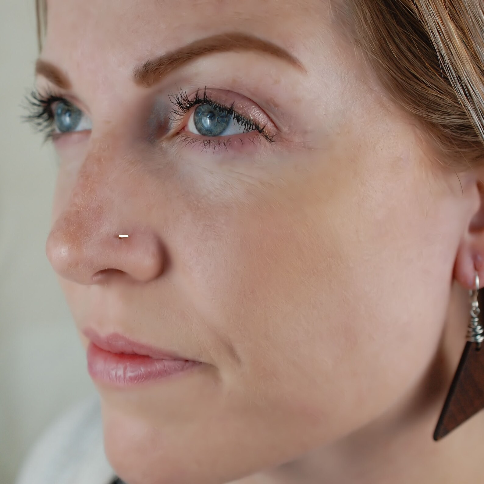 Straight Bar Gold Minimal Nose Stud A Tiny Gold Bar Nose Etsy