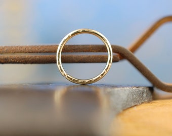 Gold Nose Ring Textured - Unique Style Nose Hoop in 24G Tiny Nose Rings to Thicker 18G and Personalized Sizing with Quality in Mind