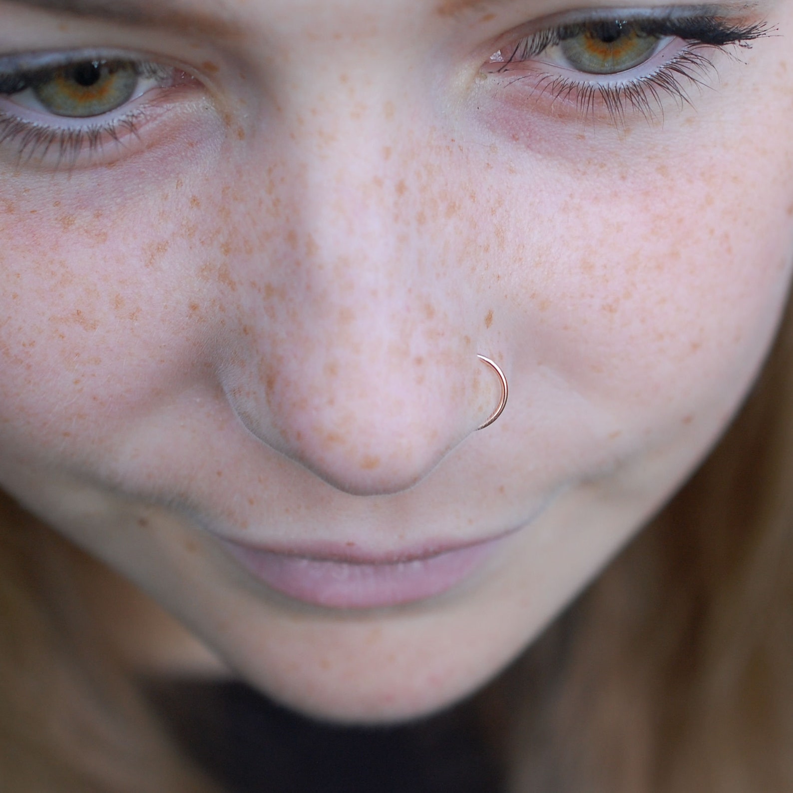 Rose Gold Nose Ring Hoop Dainty Nose Rings in 24 22G and Etsy