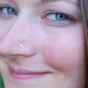 Flat to the Nose Gold Spot Barely There Nose Stud Tiny 2mm Gold