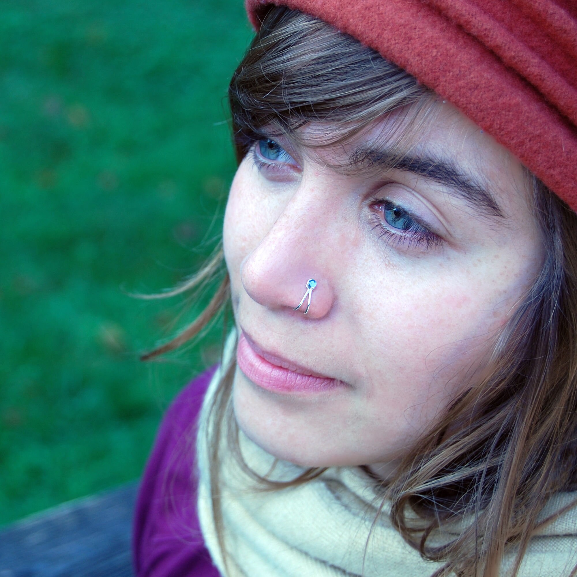 Nose ring hoop with stud deals