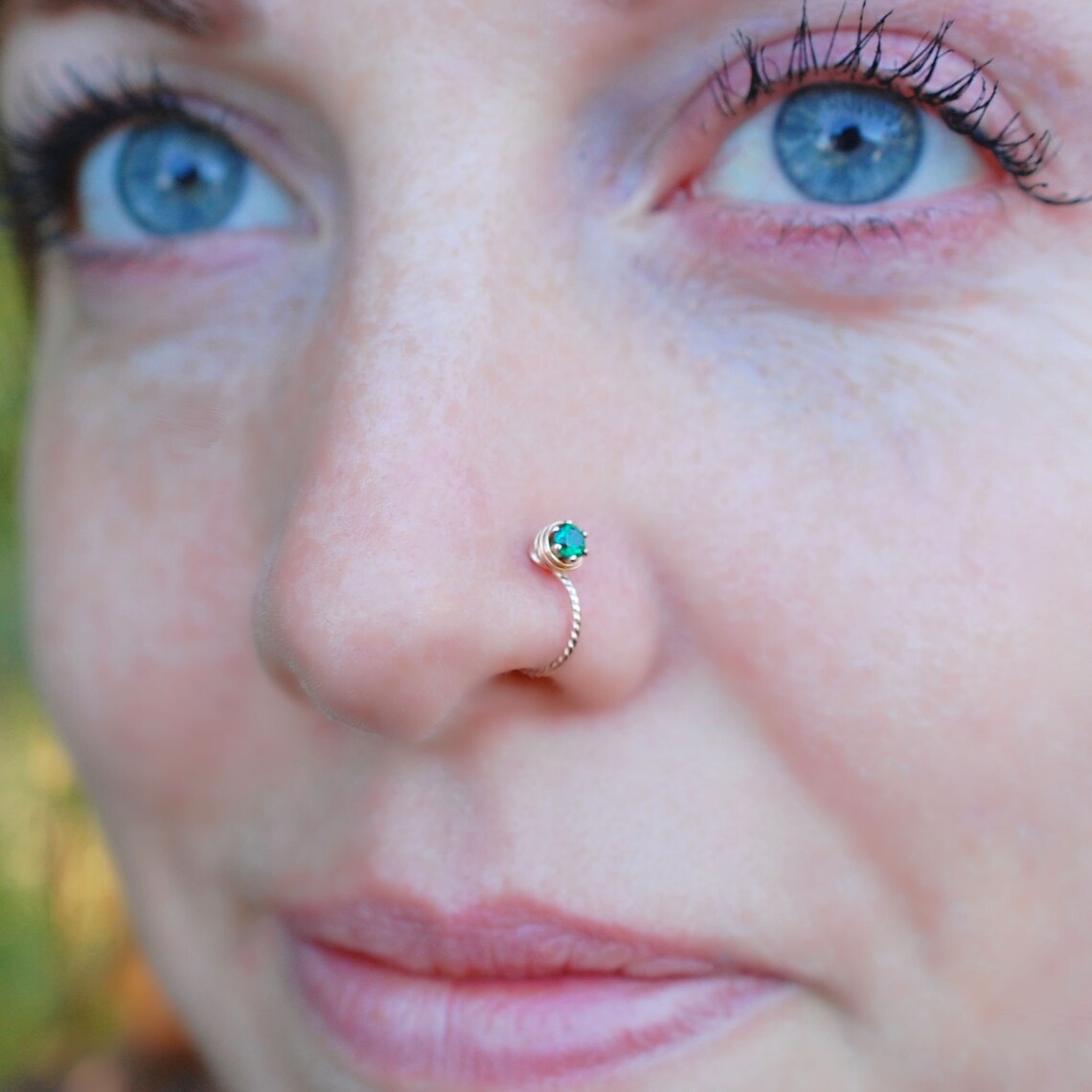 Gold Nose Ring Hoop - Turn Your Nose Stud Into a Twisted Nose Ring W ...