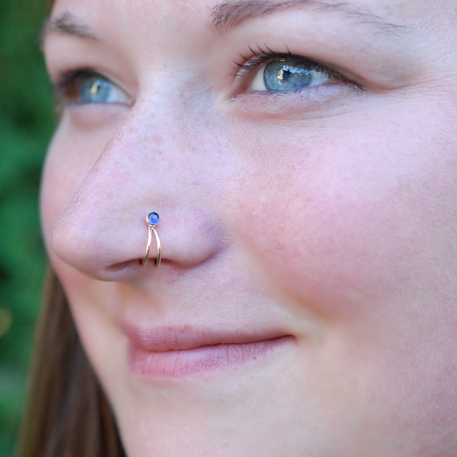 Gold Nose Ring Hoop Turn Your Nose Stud Into a Double Nose Etsy