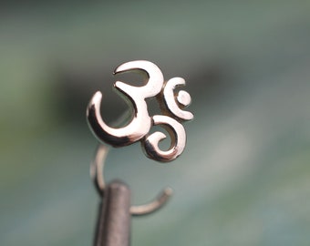 Ohm Nose Stud * Ohm Nose Ring * Yoga Nose Jewelry * Meditation Nose Ring * Unique Nose Jewelry * Rock Your Nose * Silver Nose Stud * Screw