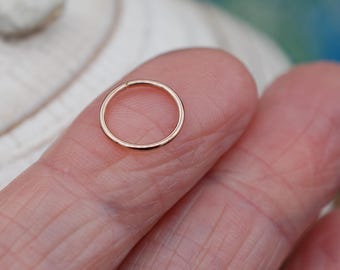 Rose Gold Nose Ring Hoop - Thin or Thicker Gauges - 24G, 22G, 20G, 18G - Personalized Sizing