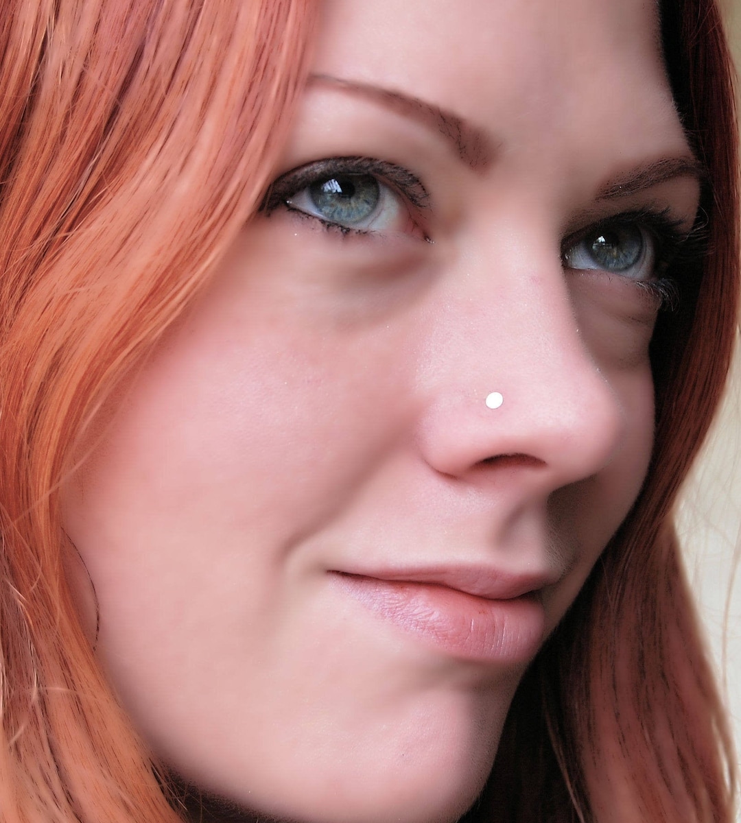 Gold Spot, Gold Dot Nose Stud, Flat to the Nose, Barely There Nose Ring