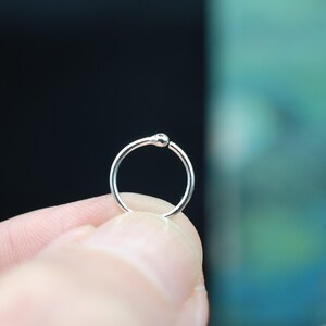 Budded Silver Nose Ring Hoop - Choose Your Gauge from Thin to Thicker Nose Ring