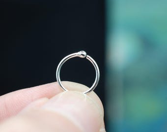 Budded Sterling Silver Nose Ring Hoop: Seamless Style