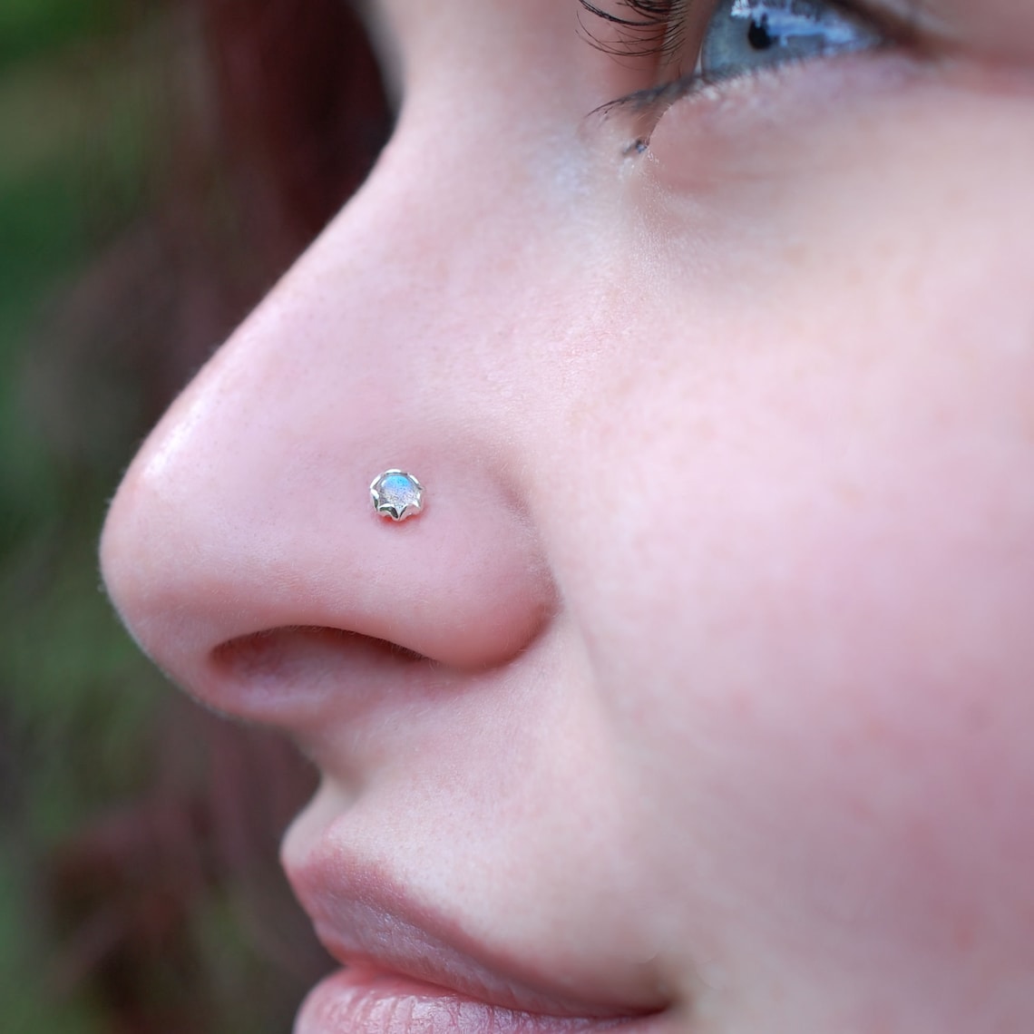 Labradorite Nose Stud 22G 20G 18G Custom Size Nose Ring Etsy