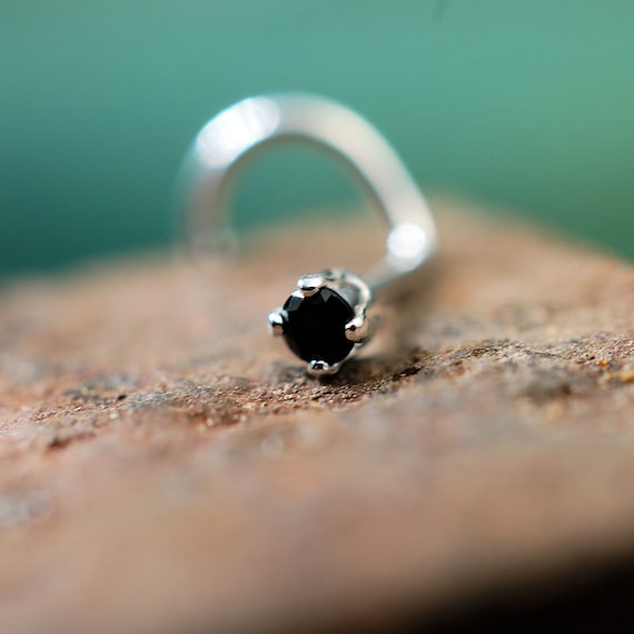 Buy 2mm Black Diamond Style Nose Stud A Dainty Sterling Silver Nose Stud in Thin Thicker Gauges A Little Nose Stud W big Impact Online in India Etsy