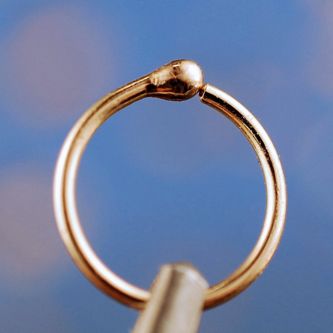 Solid Gold Nose Ring Hoop 14 Karat Yellow Gold CUSTOMIZE Etsy