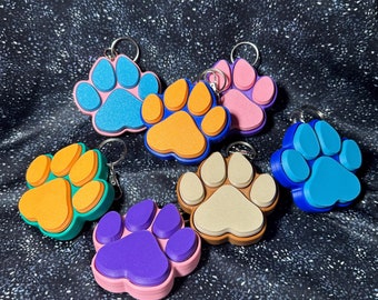 Dog Paw Clicker Fidgets - Large Version - Sensory Keychains - 3D Printed