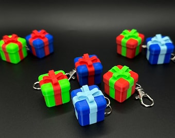 Christmas Present Fidgets! - Clicker Fidget Keychains - 3D Printed Fidgets
