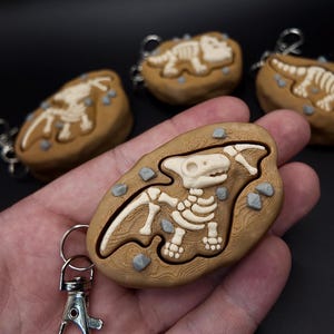 Dinosaur Fossil Clicker Fidgets - Sensory Keychains - 3D Printed image 6