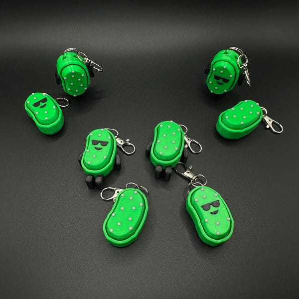 Pickle Fidgets! - Clicker Fidget Keychains - 3D Printed Fidgets
