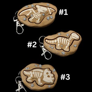 Dinosaur Fossil Clicker Fidgets - Sensory Keychains - 3D Printed image 2